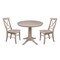 International Concepts Round 36 in Round Top Pedestal Table, with 2 X-Back Chairs, Washed Gray Taupe, 36 in W, 36 in L K09-36RT-27B-C613-2 - alternate 1